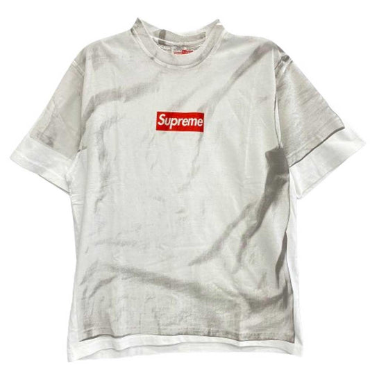 Supreme シュプリーム 24SS MM6 Maison Margiela エムエムシックス メゾンマルジェラ Box Logo Tee ボックスロゴ 半袖 Tシャツ ホワイト系 グレー系 S【極上美品】【中古】