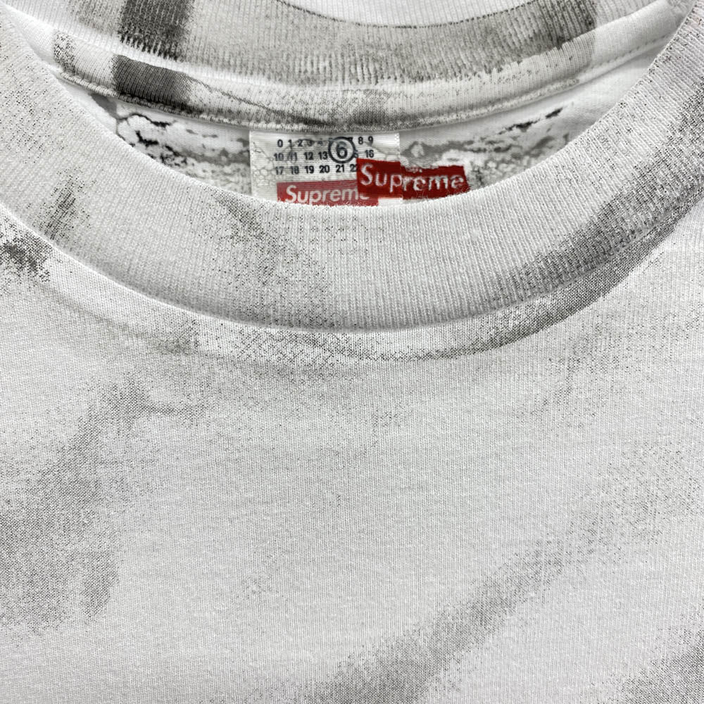 Supreme シュプリーム 24SS MM6 Maison Margiela エムエムシックス メゾンマルジェラ Box Logo Tee ボックスロゴ 半袖 Tシャツ ホワイト系 グレー系 S【極上美品】【中古】