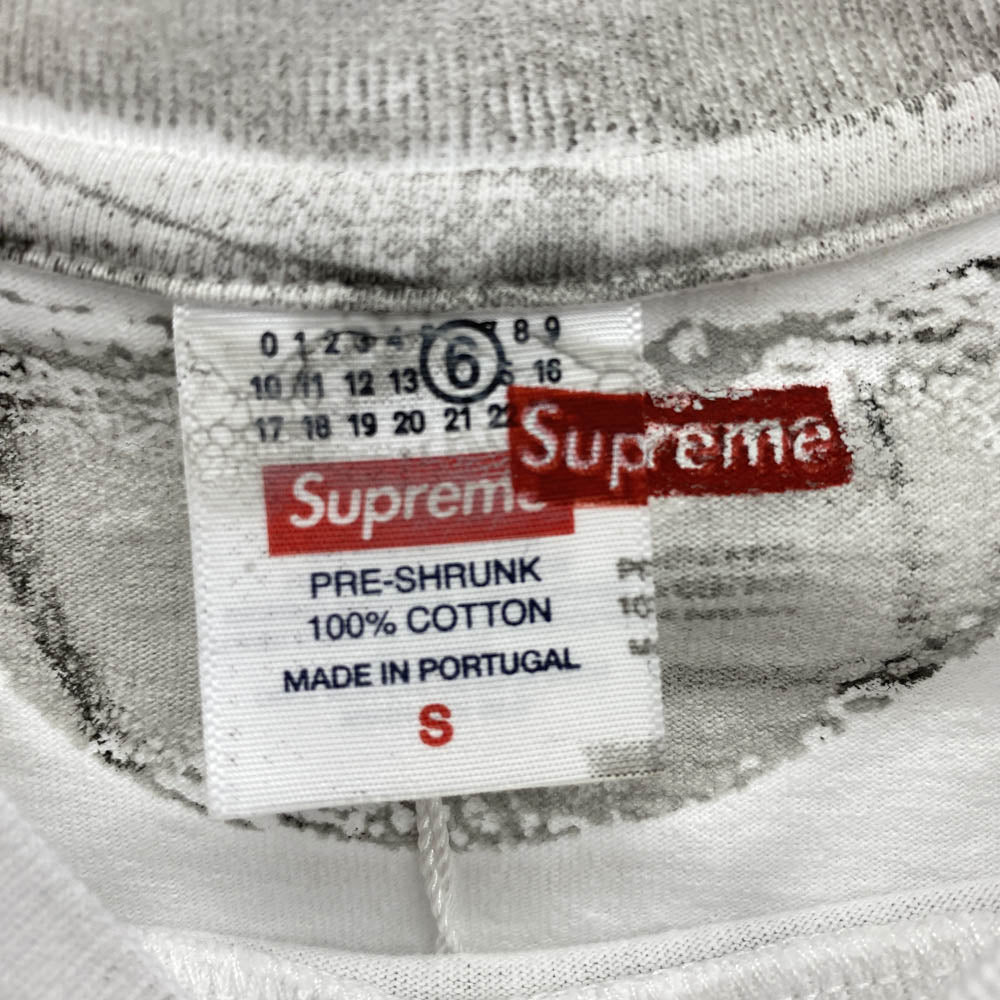 Supreme シュプリーム 24SS MM6 Maison Margiela エムエムシックス メゾンマルジェラ Box Logo Tee ボックスロゴ 半袖 Tシャツ ホワイト系 グレー系 S【極上美品】【中古】