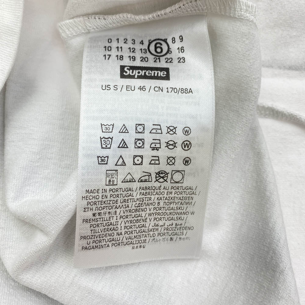 Supreme シュプリーム 24SS MM6 Maison Margiela エムエムシックス メゾンマルジェラ Box Logo Tee ボックスロゴ 半袖 Tシャツ ホワイト系 グレー系 S【極上美品】【中古】