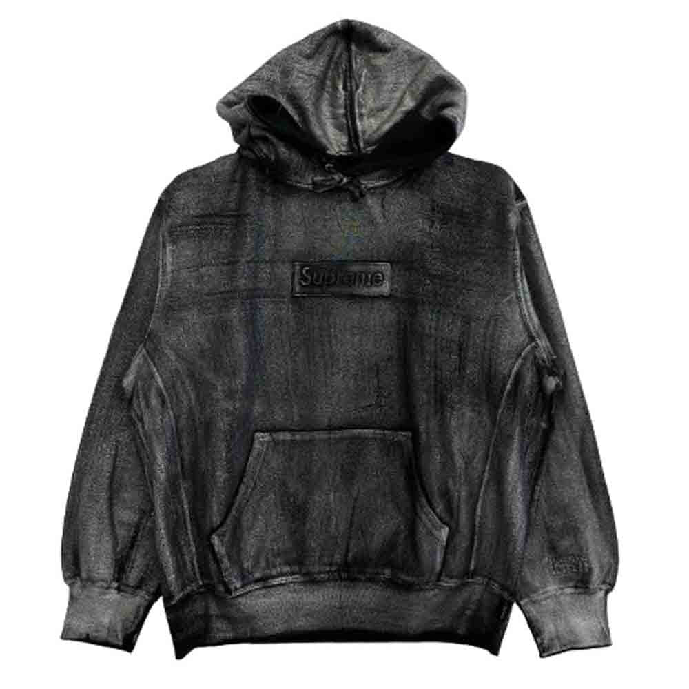 Supreme シュプリーム 24SS MM6 Maison Margiela メゾンマルジェラ Foil Box Logo Hooded Sweatshirt フォイル ボックスロゴ パーカー ダークグレー系 S【極上美品】【中古】
