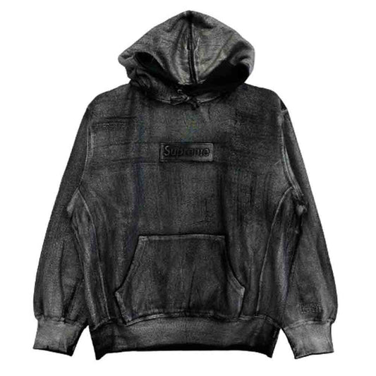 Supreme シュプリーム 24SS MM6 Maison Margiela メゾンマルジェラ Foil Box Logo Hooded Sweatshirt フォイル ボックスロゴ パーカー ダークグレー系 S【極上美品】【中古】