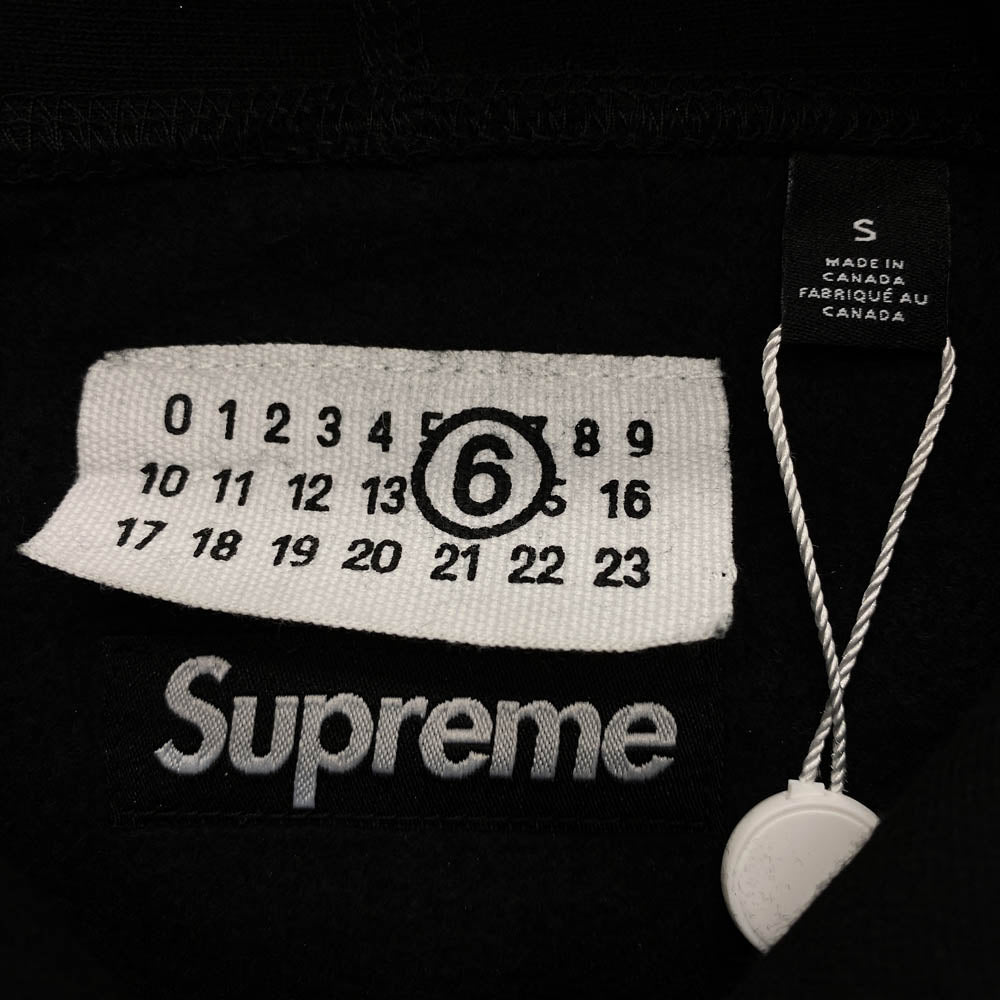 Supreme シュプリーム 24SS MM6 Maison Margiela メゾンマルジェラ Foil Box Logo Hooded Sweatshirt フォイル ボックスロゴ パーカー ダークグレー系 S【極上美品】【中古】