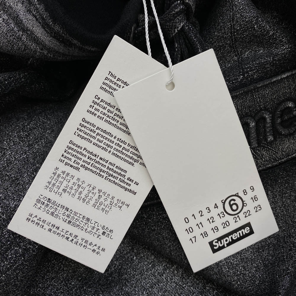 Supreme シュプリーム 24SS MM6 Maison Margiela メゾンマルジェラ Foil Box Logo Hooded Sweatshirt フォイル ボックスロゴ パーカー ダークグレー系 S【極上美品】【中古】