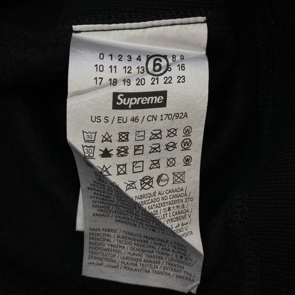 Supreme シュプリーム 24SS MM6 Maison Margiela メゾンマルジェラ Foil Box Logo Hooded Sweatshirt フォイル ボックスロゴ パーカー ダークグレー系 S【極上美品】【中古】