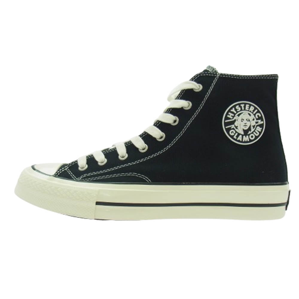 HYSTERIC GLAMOUR ヒステリックグラマー 02243QS01 サイドジップ ハイカット スニーカー ブラック系 27cm【新古品】【未使用】【中古】