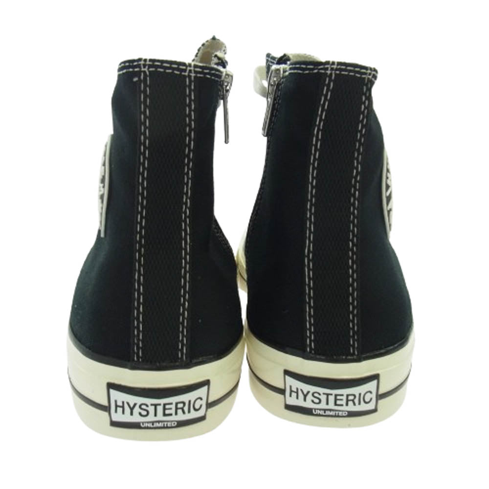 HYSTERIC GLAMOUR ヒステリックグラマー 02243QS01 サイドジップ ハイカット スニーカー ブラック系 27cm【新古品】【未使用】【中古】