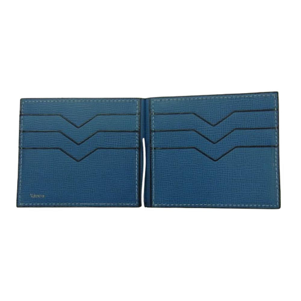 Valextra ヴァレクストラ レザー マネ―クリップ カードケース ライトブルー系【中古】