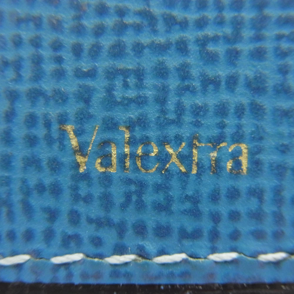 Valextra ヴァレクストラ レザー マネ―クリップ カードケース ライトブルー系【中古】