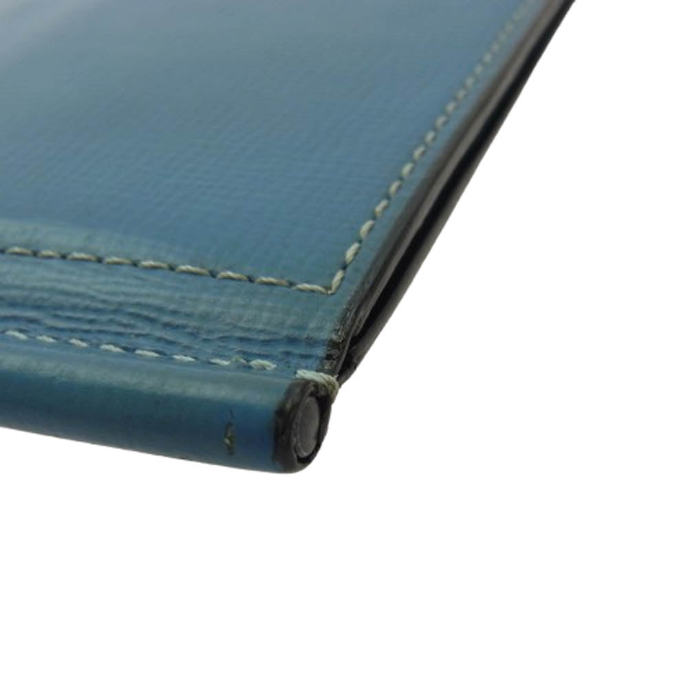 Valextra ヴァレクストラ レザー マネ―クリップ カードケース ライトブルー系【中古】