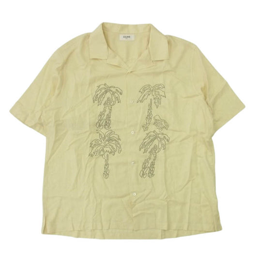 CELINE セリーヌ 23SS 2C947852C エンブロイダリー ハワイアン オープンカラー 半袖 シャツ ベージュ系 42【中古】