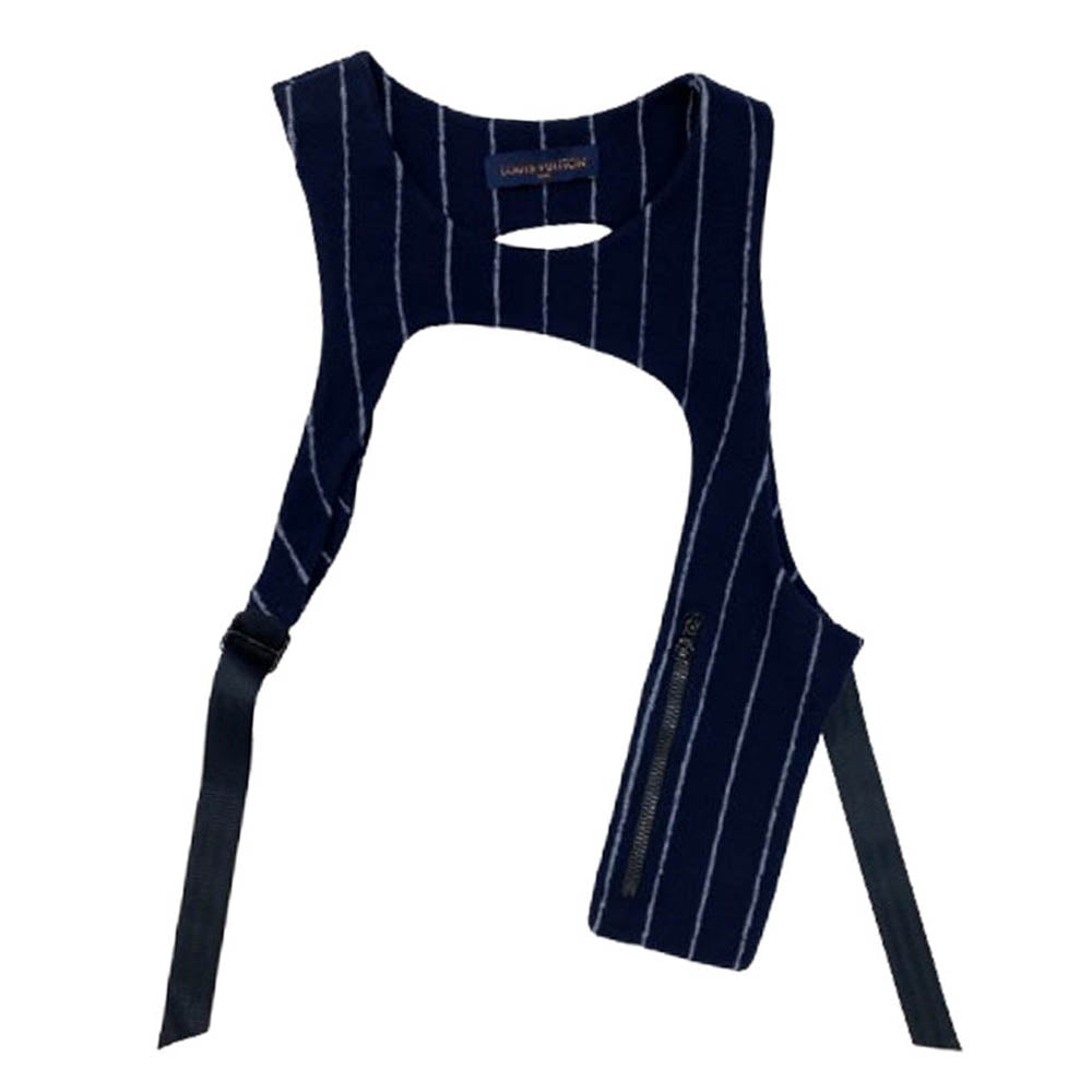 LOUIS VUITTON ルイ・ヴィトン RM202F VHU HJFG5W ストライプ ウール ミッドレイヤー ベスト ネイビー系【中古】