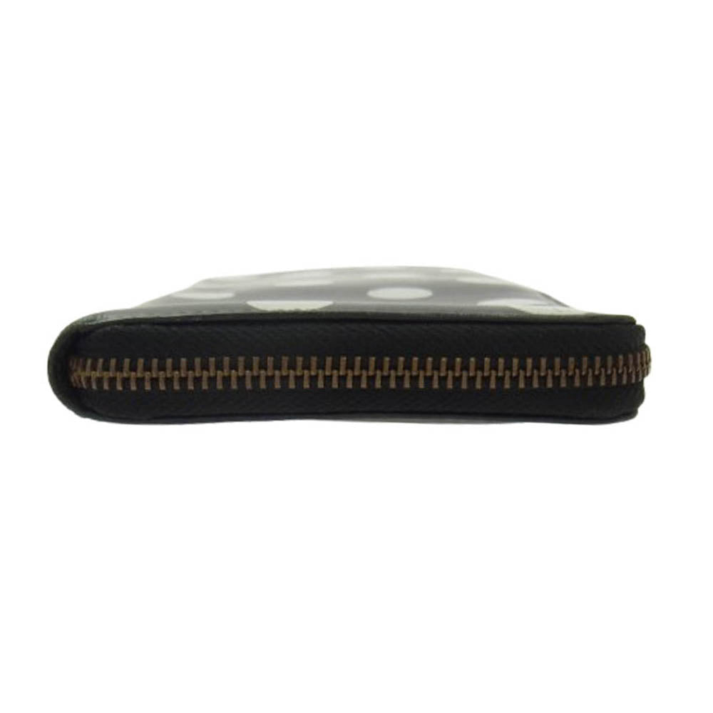 COMME des GARCONS コムデギャルソン ポルカドット ラウンドジップ ロングウォレット 長財布 ブラック系【中古】