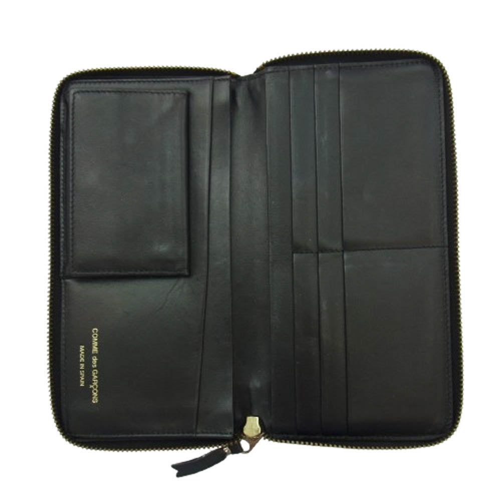 COMME des GARCONS コムデギャルソン ポルカドット ラウンドジップ ロングウォレット 長財布 ブラック系【中古】