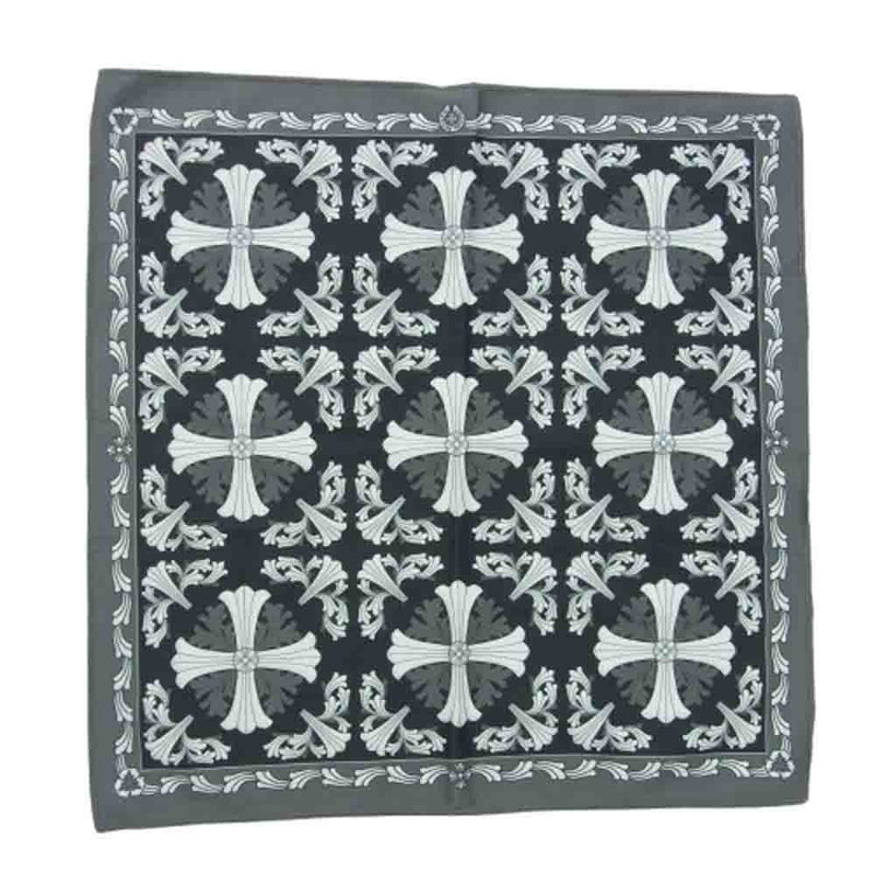 CHROME HEARTS クロムハーツ（原本無） CHプラス 総柄 アイウェアクロス メガネ拭き グレー系【美品】【中古】