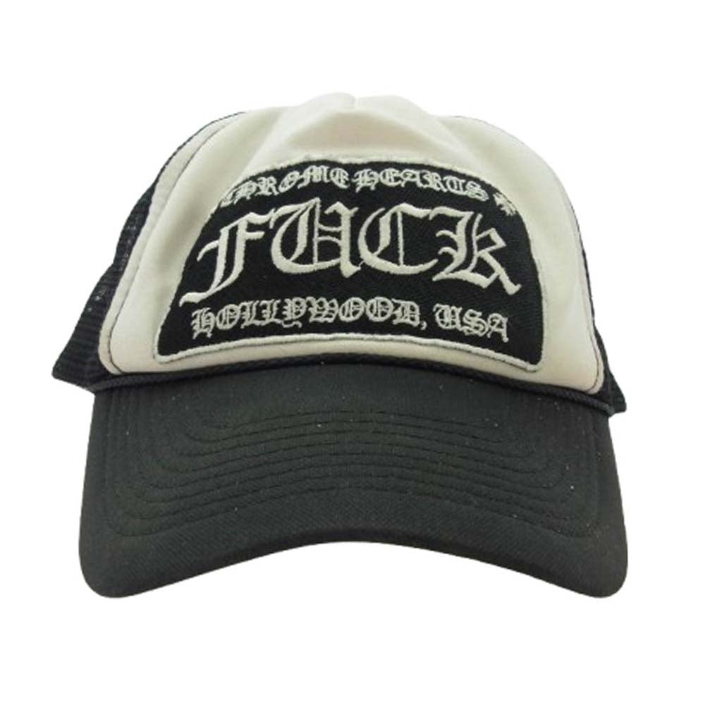 CHROME HEARTS クロムハーツ（原本無） TRUCKER CAP オールド メッシュ トラッカー FUCKパッチ キャップ ブラック系【中古】