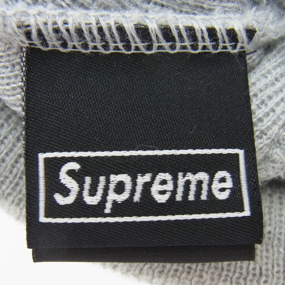 Supreme シュプリーム 18AW NEW ERA ニューエラ Box Logo Beanie ボックスロゴ 刺繍 ビーニー ニット帽 グレー系【中古】
