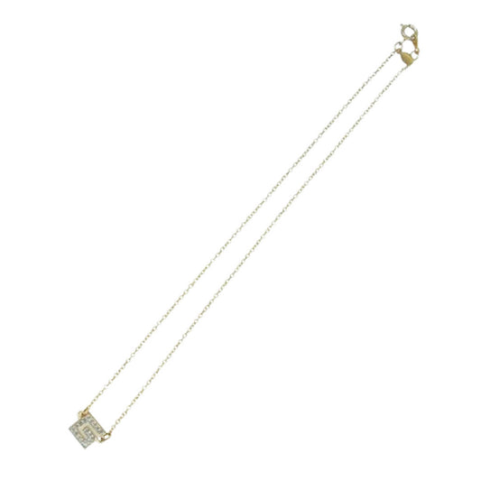 GIVENCHY ジバンシィ ラインストーン ロゴ ネックレス ゴールド系【中古】