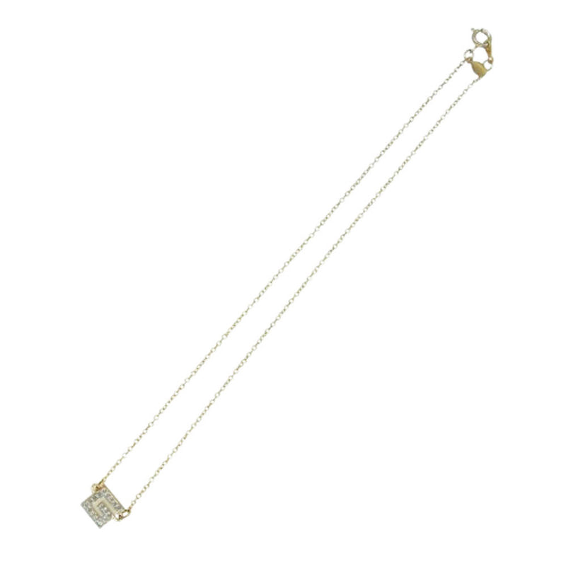 GIVENCHY ジバンシィ ラインストーン ロゴ ネックレス ゴールド系【中古】