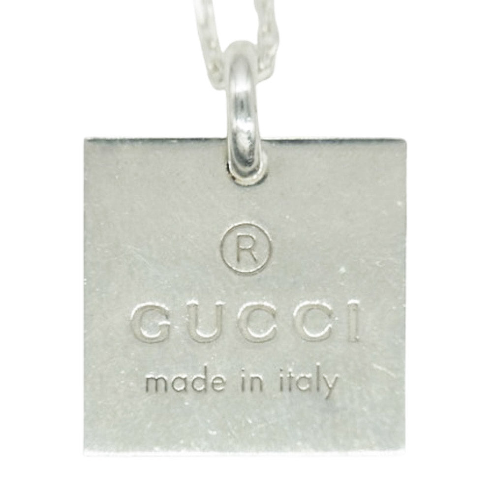 GUCCI グッチ スクエア プレート ネックレス シルバー系【中古】