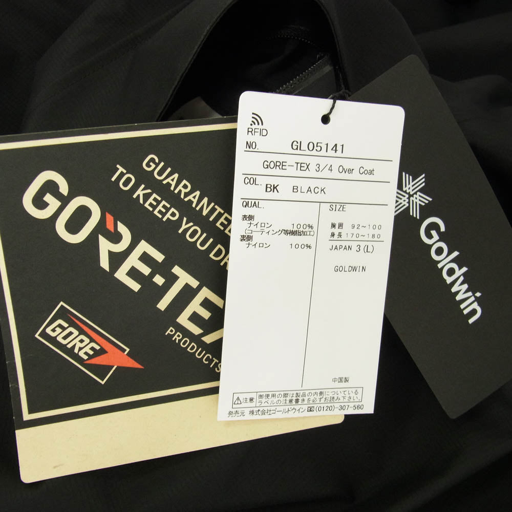 Goldwin ゴールドウィン GL05141 GORE-TEX 3/4 Over Coat ゴアテックス スリークオーター オーバーコート ブラック系 Lサイズ【新古品】【未使用】【中古】