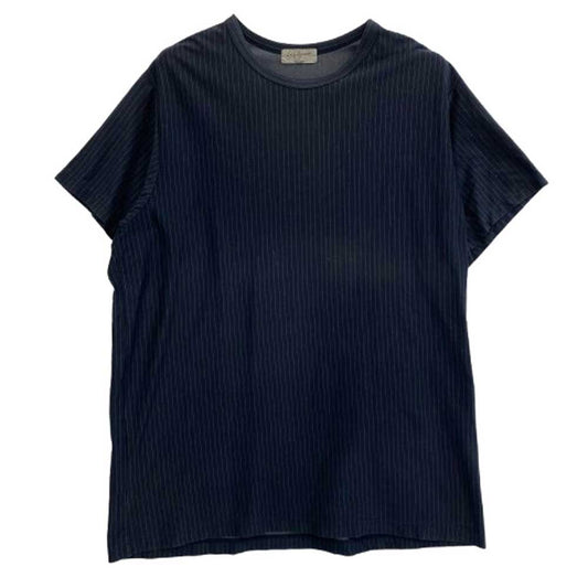 Yohji Yamamoto POUR HOMME ヨウジヤマモトプールオム H0-T05-071 ストライプ オーバーサイズ カットソー 半袖 Tシャツ ネイビー系 3【中古】