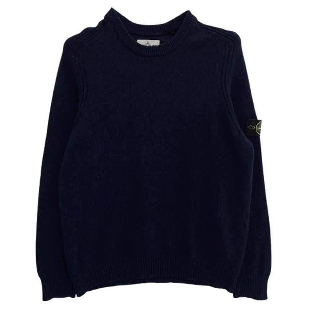 STONE ISLAND ストーンアイランド 7115552A3 ロゴワッペン クルーネックニット ネイビー系 XXXL【中古】
