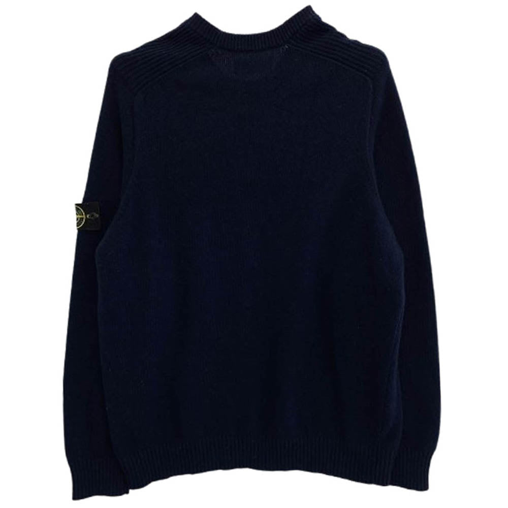 STONE ISLAND ストーンアイランド 7115552A3 ロゴワッペン クルーネックニット ネイビー系 XXXL【中古】