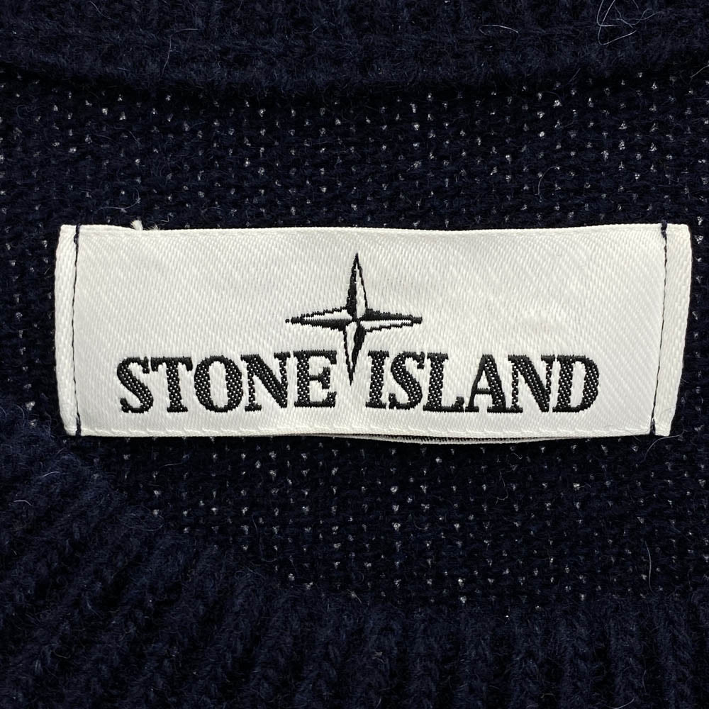 STONE ISLAND ストーンアイランド 7115552A3 ロゴワッペン クルーネックニット ネイビー系 XXXL【中古】