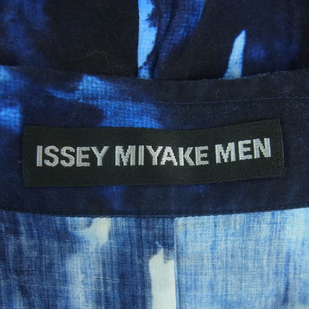 ISSEY MIYAKE イッセイミヤケ 17SS ME71FJ244 MEN 水墨画 水彩 オープンカラー 半袖 シャツ ブルー系 ホワイト系 ブラック系 3【中古】
