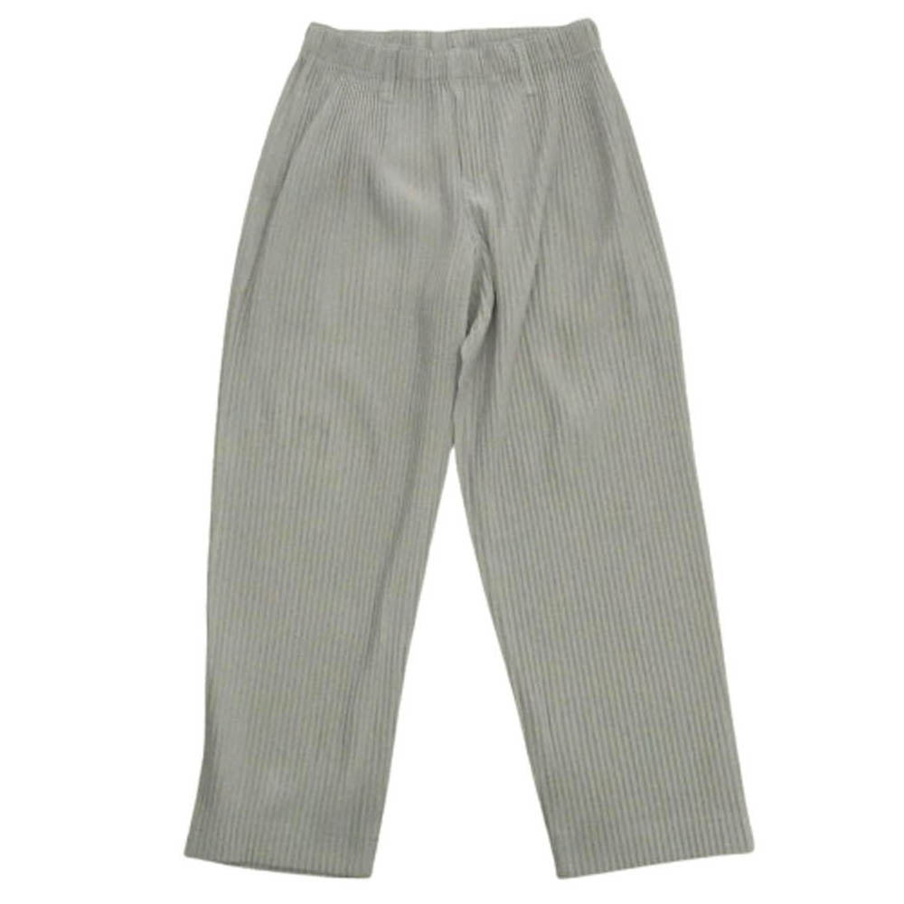 HOMME PLISSE ISSEY MIYAKE オム プリッセ イッセイミヤケ HP55JF150 BASICS ベーシック ストレート プリーツ加工 パンツ グレー グレー系【中古】