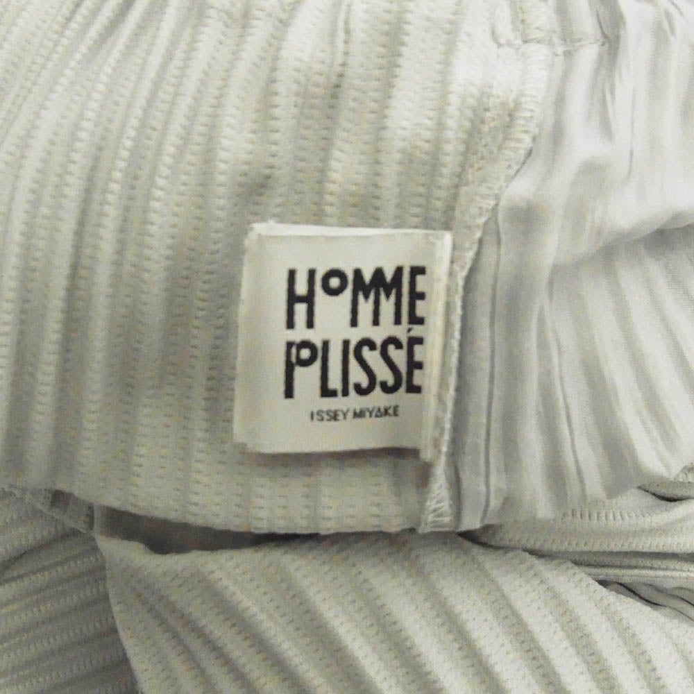 HOMME PLISSE ISSEY MIYAKE オム プリッセ イッセイミヤケ HP55JF150 BASICS ベーシック ストレート プリーツ加工 パンツ グレー グレー系【中古】