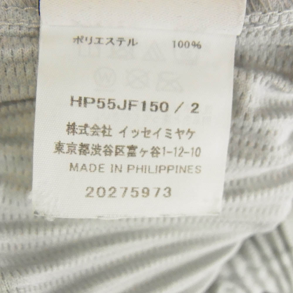 HOMME PLISSE ISSEY MIYAKE オム プリッセ イッセイミヤケ HP55JF150 BASICS ベーシック ストレート プリーツ加工 パンツ グレー グレー系【中古】