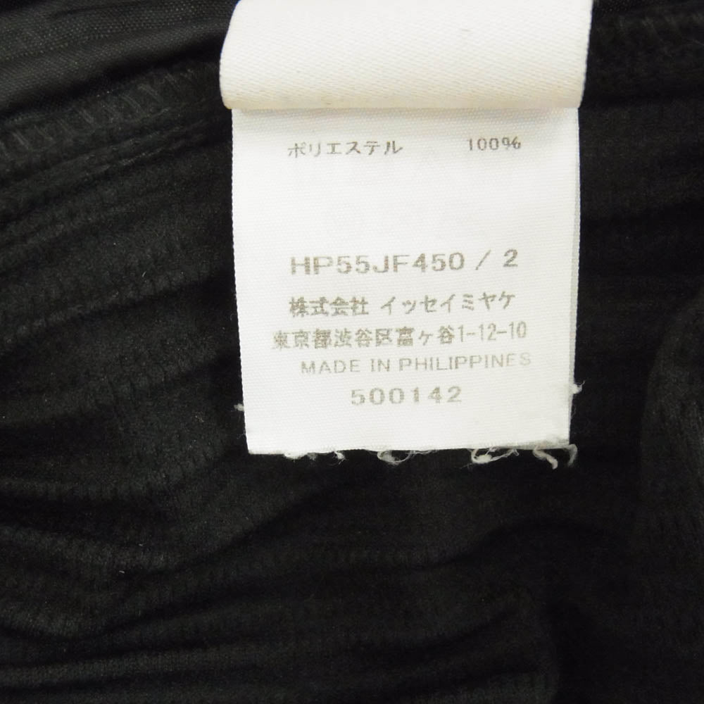 HOMME PLISSE ISSEY MIYAKE オム プリッセ イッセイミヤケ HP55JF450 BASICS ベーシック ストレート プリーツ加工 パンツ ブラック ブラック系【中古】