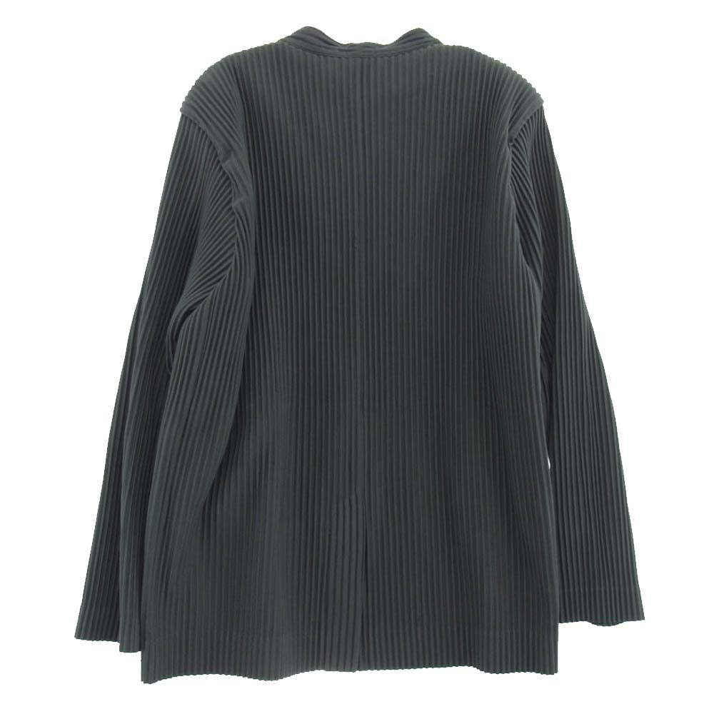 HOMME PLISSE ISSEY MIYAKE オム プリッセ イッセイミヤケ 23SS HP31JD155 プリーツ加工 カーディガン ノーカラージャケット グレー系【中古】