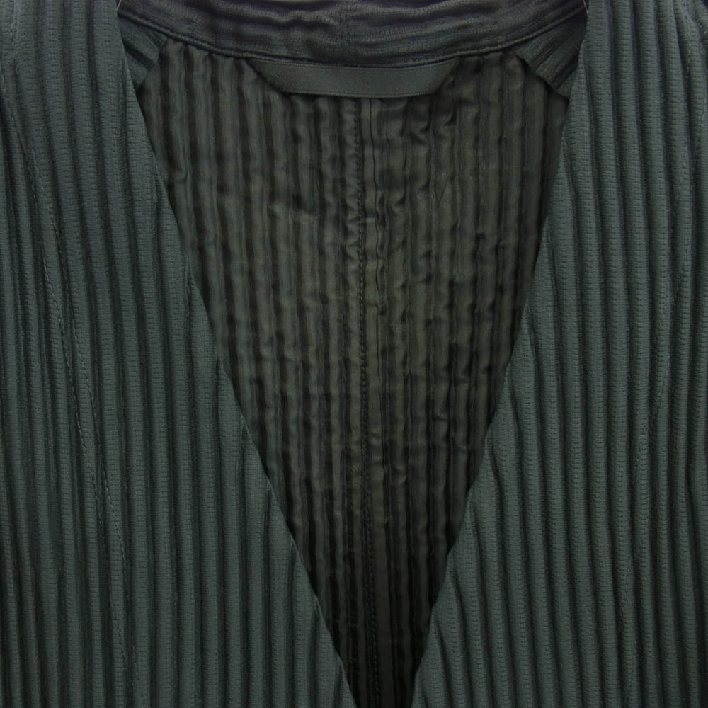 HOMME PLISSE ISSEY MIYAKE オム プリッセ イッセイミヤケ 23SS HP31JD155 プリーツ加工 カーディガン ノーカラージャケット グレー系【中古】
