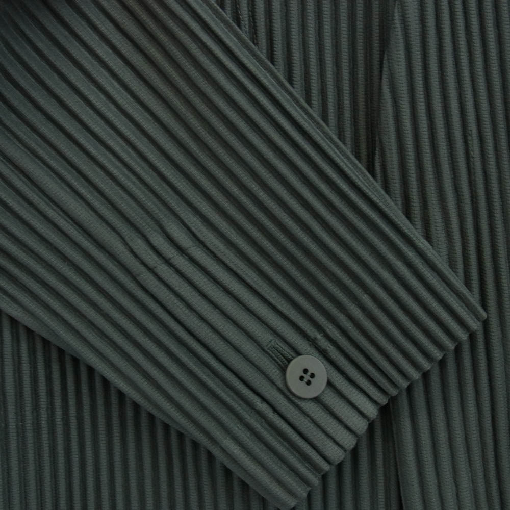 HOMME PLISSE ISSEY MIYAKE オム プリッセ イッセイミヤケ 23SS HP31JD155 プリーツ加工 カーディガン ノーカラージャケット グレー系【中古】