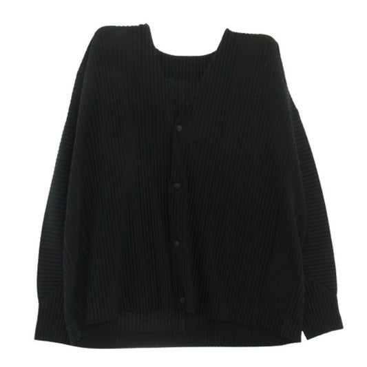 HOMME PLISSE ISSEY MIYAKE オム プリッセ イッセイミヤケ 25SS HP51JL116 MONTHLY COLOR APRIL マンスリーカラー エイプリル プリーツ加工 カーディガン ノーカラージャケット ブラック系【中古】