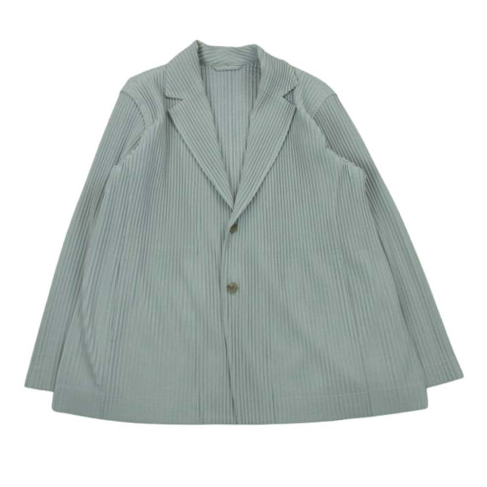 HOMME PLISSE ISSEY MIYAKE オム プリッセ イッセイミヤケ HP55JD201 BASICS ベーシック プリーツ加工 テーラード ジャケット グレー系 3【中古】