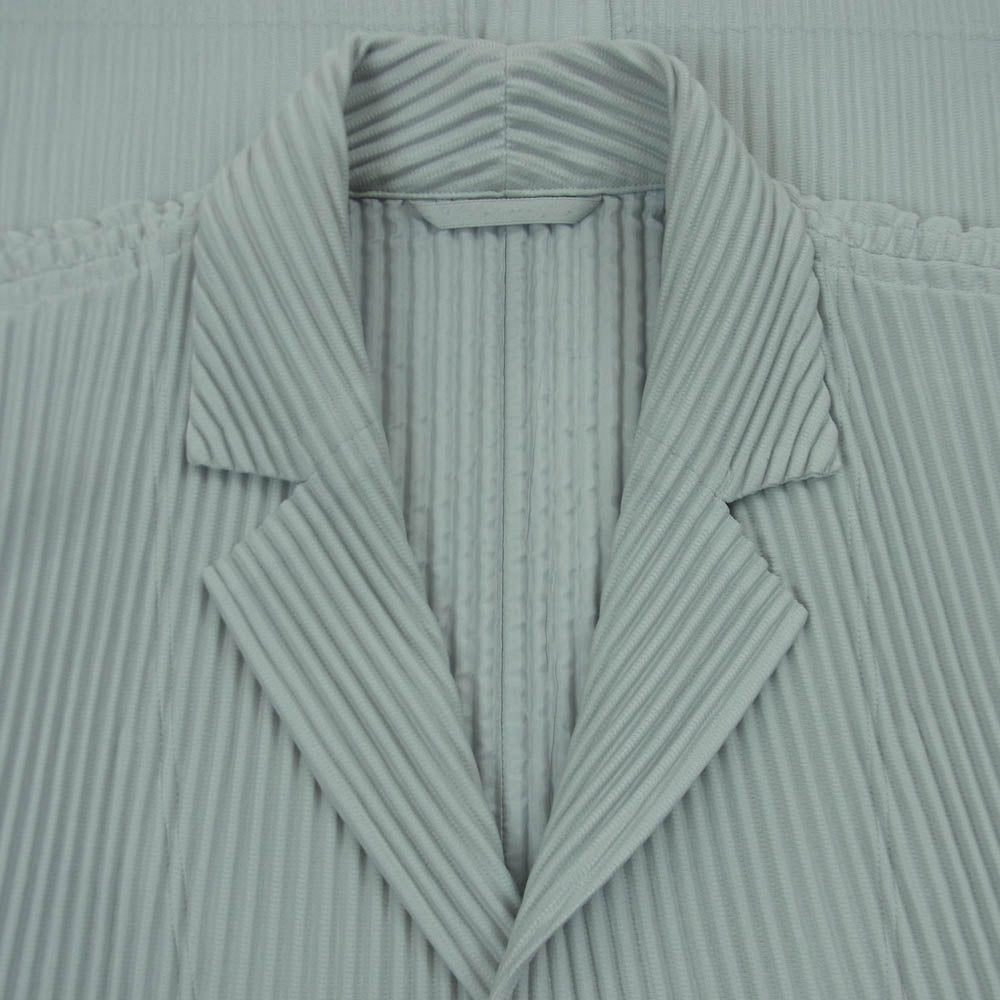 HOMME PLISSE ISSEY MIYAKE オム プリッセ イッセイミヤケ HP55JD201 BASICS ベーシック プリーツ加工 テーラード ジャケット グレー系 3【中古】
