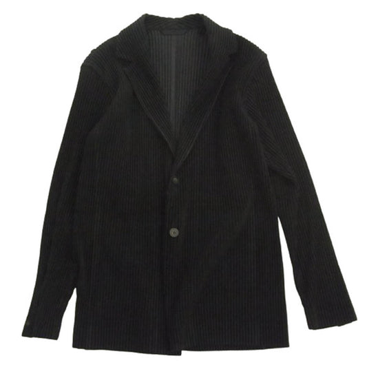 HOMME PLISSE ISSEY MIYAKE オム プリッセ イッセイミヤケ HP55JD401 BASICS ベーシック プリーツ加工 テーラードジャケット ブラック ブラック系【中古】