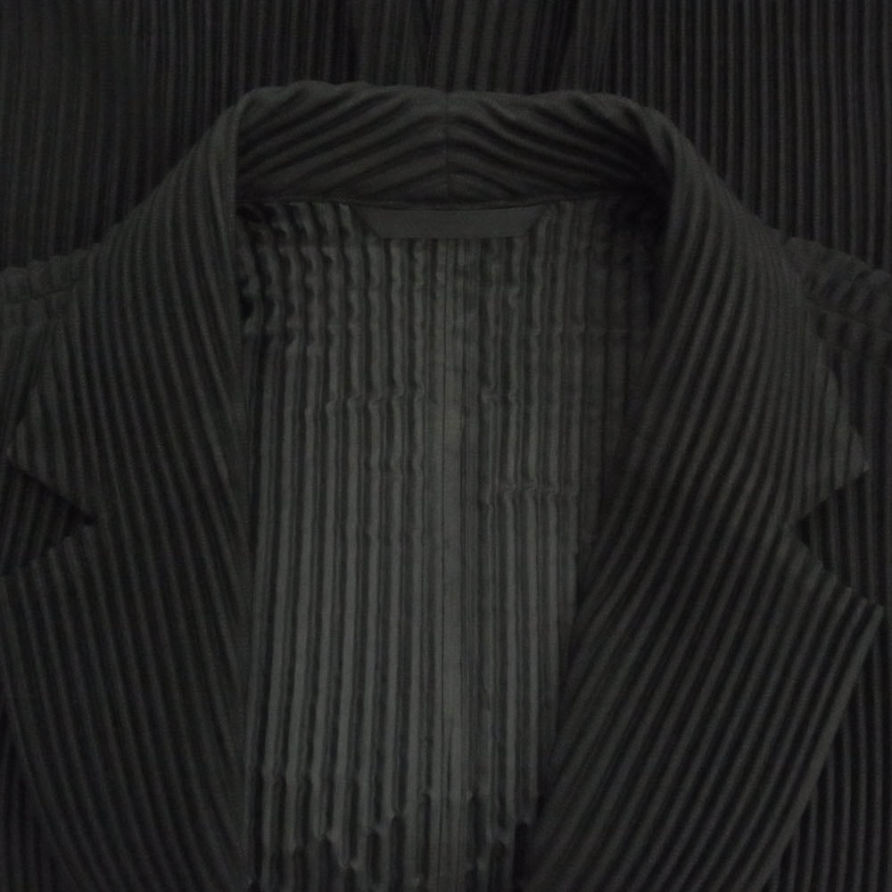 HOMME PLISSE ISSEY MIYAKE オム プリッセ イッセイミヤケ HP55JD401 BASICS ベーシック プリーツ加工 テーラードジャケット ブラック ブラック系【中古】