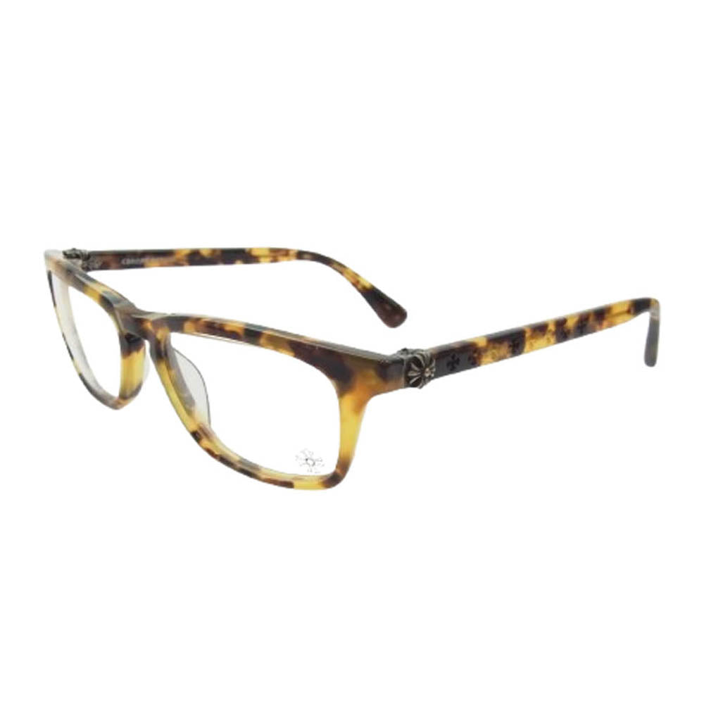 CHROME HEARTS クロムハーツ（原本無） MICROPOKE CHプラステンプル マーブル 度無し メガネ アイウェア 眼鏡 ブラウン系 50□17-138【中古】
