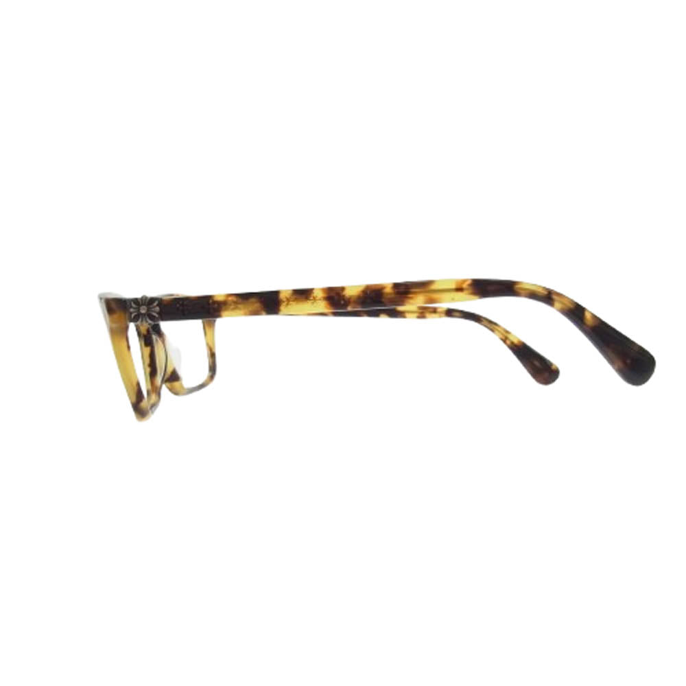CHROME HEARTS クロムハーツ（原本無） MICROPOKE CHプラステンプル マーブル 度無し メガネ アイウェア 眼鏡 ブラウン系 50□17-138【中古】
