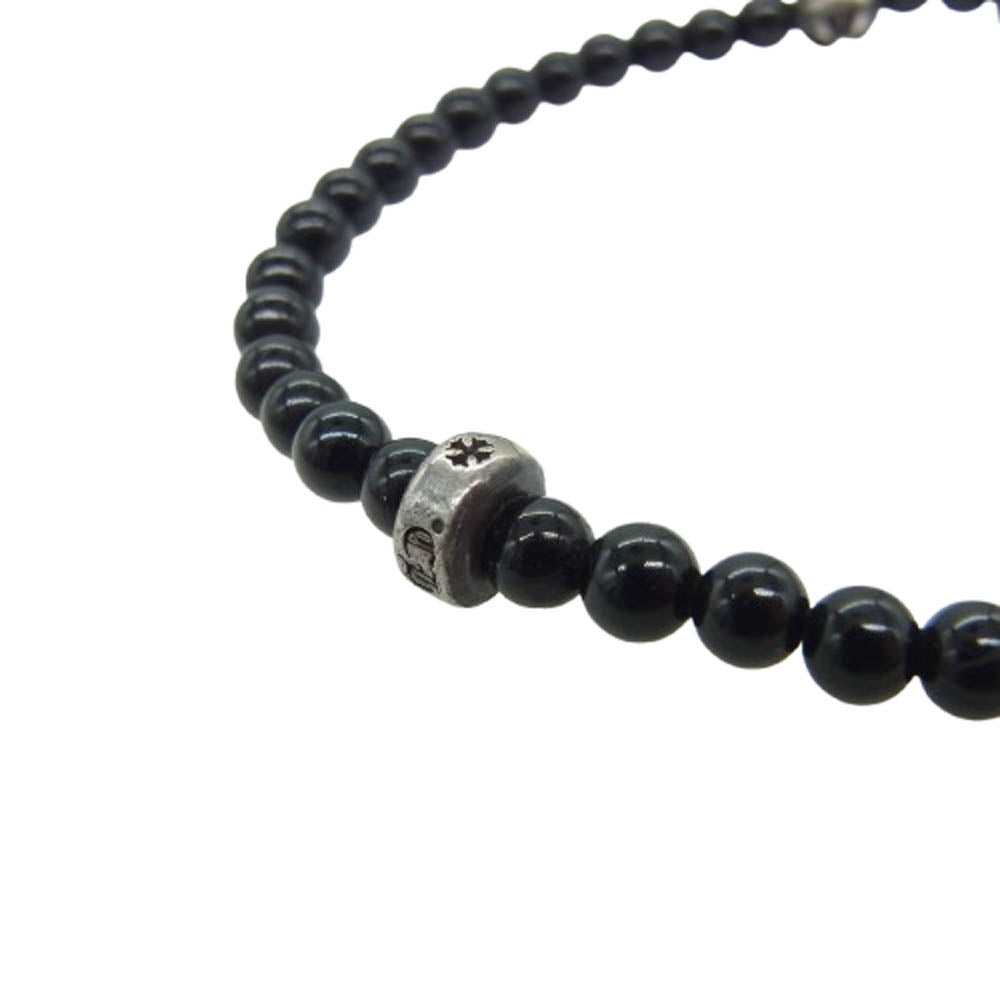 CHROME HEARTS クロムハーツ（原本無） 4ｍｍ BEAD ビーズ ブレスレット シルバーパーツ4 ブラック ブラック系 シルバー系【中古】