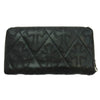 CHROME HEARTS クロムハーツ（原本無） REC F ZIP QUILTED スクロールラベル セメタリークロス キルティング レザー ウォレット 長財布 ブラック系【中古】