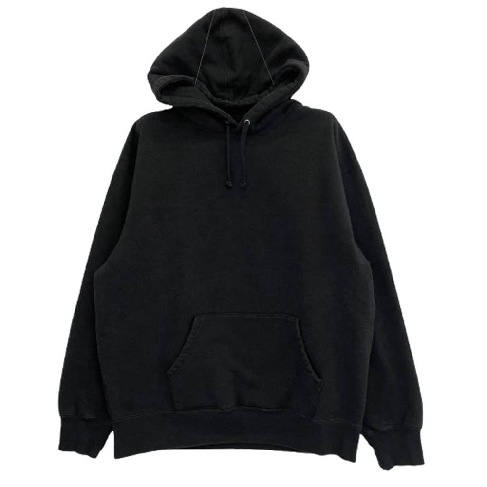 Supreme シュプリーム 22AW Satin Applique Hooded Sweatshirt バック ロゴ フーディー パーカー ブラック系 L【中古】