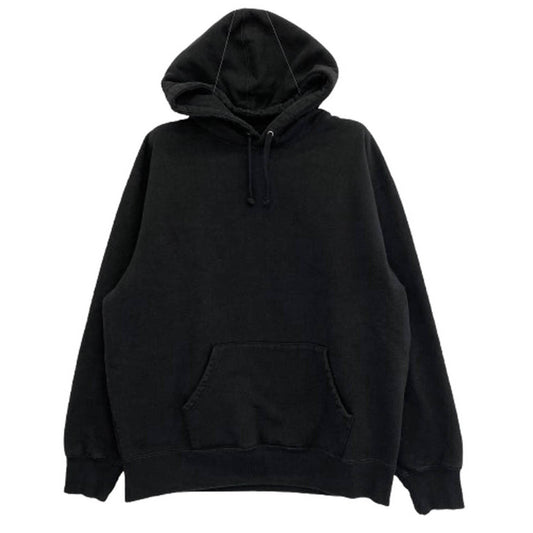 Supreme シュプリーム 22AW Satin Applique Hooded Sweatshirt バック ロゴ フーディー パーカー ブラック系 L【中古】
