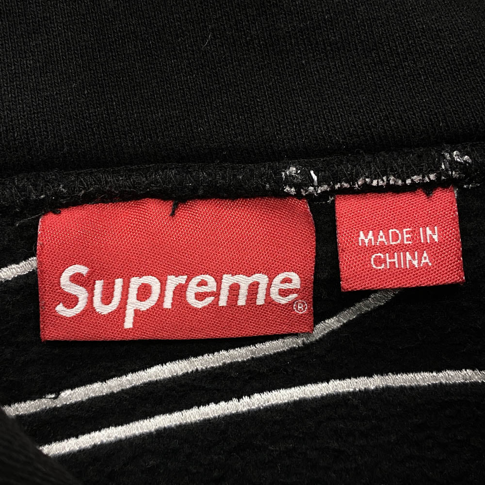 Supreme シュプリーム 22AW Satin Applique Hooded Sweatshirt バック ロゴ フーディー パーカー ブラック系 L【中古】