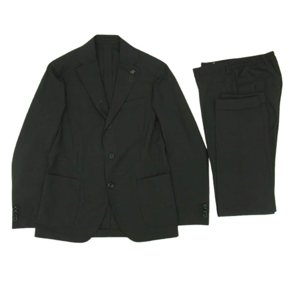 LARDINI ラルディーニ 25SS EASYWEAR イージーウェア テーラードジャケット スラックスパンツ スーツ セットアップ ブラック系 46【新古品】【未使用】【中古】